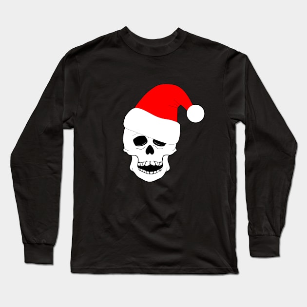 SKULL Christmas Hat. Long Sleeve T-Shirt by SartorisArt1